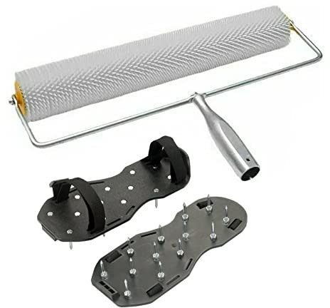 Rullo a spillo 400 mm punte 11 mm + scarpe a spillo 20 mm massetto pavimento in resina