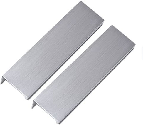 Schrankgriffe Verdeckter 2 Stück Schubladengriff Griffe Versteckte Schrankgriffe Silber mit Schrauben Aluminiumlegierung für Kleiderschrank Schrank Schlafzimmer Küche Wohnzimmer (200mm)
