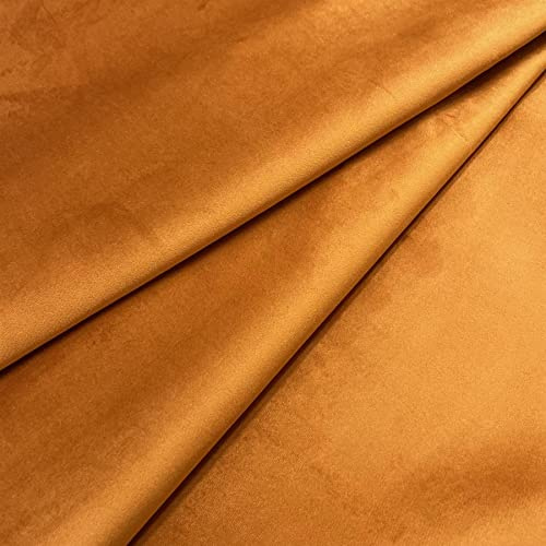 Regents Lux Soft Touch Plain Velvet Fire Retardant Plush Low Velour Cushion Sofa Upholstery Fabric Sold by the Metre - Orange - 5 Metres
