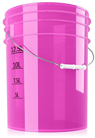 chemicalworkz Performance Bucket Wascheimer 5GAL/19L für die schonende Auto Handwäsche (Clear pink) + kompatibel mit Detail Guardz - Dirt Lock & Scrub Wall, Dirt Trap Schmutzsieb, Gamma Lids