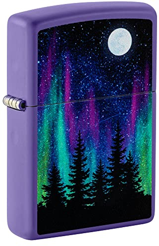 ZIPPO Norhern Lights 60006583 - Accendino originale Night in The Forest, colore: Viola opaco