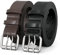 JasGood 2 StückHerren Doppel Prong Ledergürtel Casual Work Heavy Duty Gürtel Doppel Ösen Gürtel für Jeans