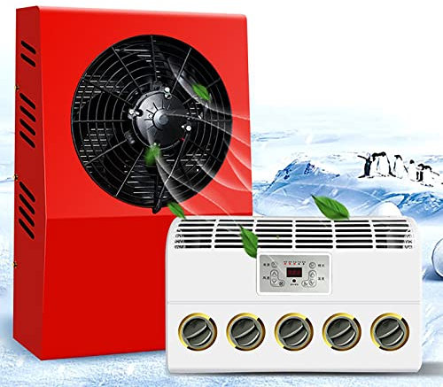 Aire acondicionado dividido universal para automóvil, aire acondicionado de 12 voltios CC para vehículos recreativos, camiones, semirremolques, carretillas elevadoras, vehículos de construcción 12V