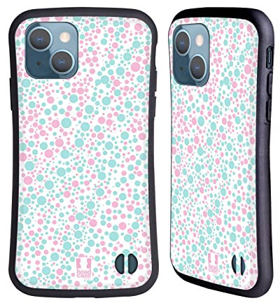 Head Case Designs Pâle Rose Et Turquoise Particule - Motifs Coque Hybride Compatible avec Apple iPhone 13
