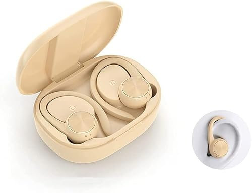 LEONYS Wireless In-ear Headphones Bluetooth Earbuds Wireless Headset for Running Gym With Charging Compartment Built-in Microphone Waterproof (Color : Yellow)