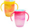 Munchkin Miracle 360 6+ Month 7oz Baby Sippy Cups (2-Pack). Trainer Cup, Spill-Free, Dishwasher-Safe Baby Water Bottle with Easy-Grip Handles. (Pink/Yellow)