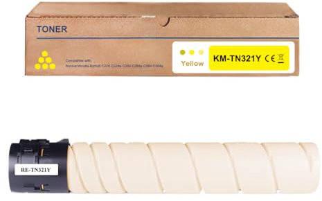 Amla TN321 Toner Gelb Kompatibel mit Konica Minolta TN321Y Toner Konica Minolta TN321 Gelb Toner TN-321Y für Konica Minolta Bizhub C224 Bizhub C224e C284 C284e C364 C364e