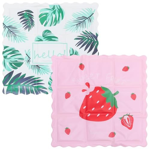 CHILDWEET 2 Stück Blaue Pvc Sommerkühlpads Sitzkissen mit Kühlwasserbeutel Cartoon Stil für Büro und Indoor als Sitz Eiskissen Zufälliger Stil