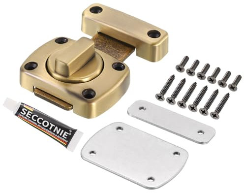 sourcing map Loquet rotatif en alliage de zinc pour porte de sécurité sans clou pour armoire, meubles, salle de bain, fenêtre, 5,6 x 4,1 cm, bronze