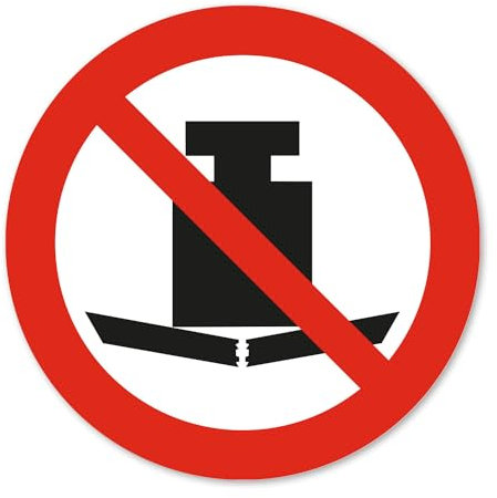 Autocollant d'interdiction P012 - Pas de charge lourde selon la norme DIN EN ISO 7010 - Avertissement de sécurité - Protection UV - Diamètre : 10 cm - hin799