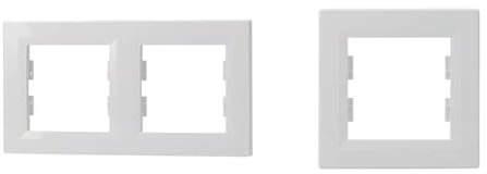 Schneider Electric Asfora EPH5800221D 2-Fach Rahmen für Steckdose und Schalter, Horizontal, weiß & Asfora EPH5800121D 1-Fach Rahmen für Steckdosen und Schalter, weiß