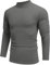 COOFANDY Pullover Herren mit Stehkragen Thermoshirt Feinstrick Winter Halbes Rollkragenshirt Langarm Basic Männer Pullover Dunkelgrau XXXL