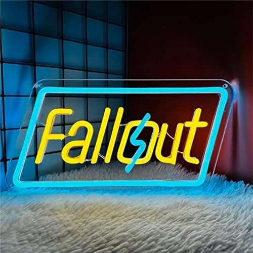 Fallout LED Letrero de Neón Fiesta de Bodas Luces de Neón Fiesta de Navidad Luz Nocturna para Sala de Adolescentes Gamer Gaming Bar Party Art USB