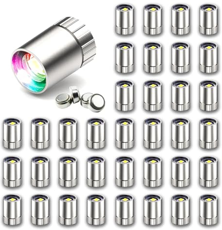 SUZEYAR 36 Pcs - Miniature Lights for Dollhouse,Miniature LED Lights for Handcraft,Mini Spot Light Battery Operated, Tiny Decoration Light,LED for Balloons,Party Decoration (Multicolor changing)