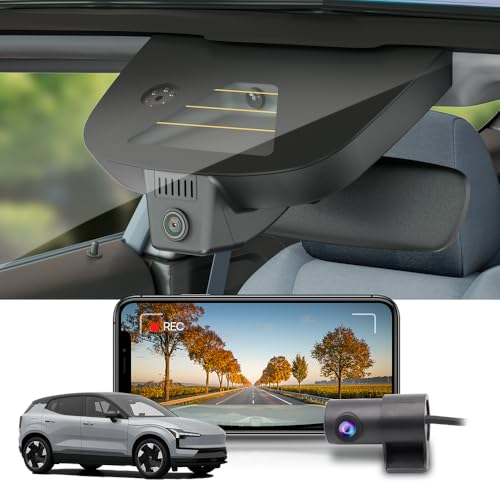 Fitcamx Dashcam Vorne Hinten 2160P+1080P Passend für Volvo EX30 2024-2025 Twin Single Motor AWD RWD, OEM Dashcam 4K UHD Video WiFi, G-Sensor, Loop-Aufnahm, Night Vision, WDR Auto Kamera, 128 GB-Karte