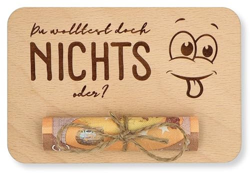 ZUKLA kleine Verpackung für Geldgeschenke 12 x 8 cm - Nichts Geschenk - Geldgeschenk Verpackung Holz - Handmade - Geschenkgutschein