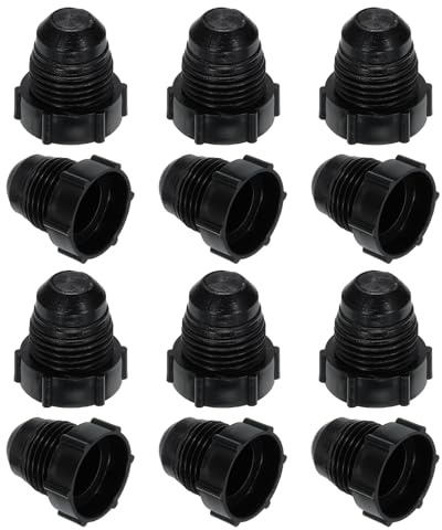 PATIKIL Tappo Filettato Plastica 3/8 45 Gradi SAE 5/8-18Unf Nero 12Pz | Tappi Arresto Valvola Raccordo Tubo Svasato, Filettatura Maschio, per Tubo Condizionatore Aria Raggi Gas