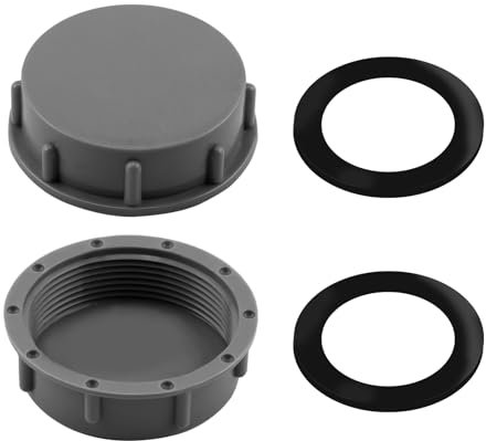 56MM Kitchen Sink Waste Pipe Blanking Cap 2 Pcs Appliance Trap Blanking Cap and Washer Washing Drainage Cap Female Thread Machine Dishwasher Taps Tool Plumbing for Sealing Joints & Pipes End