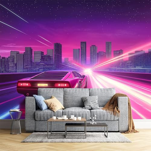JEDTAKCT Papier Peint Panoramique 3D Voiture Ville 400X280Cm De Sport Style Dessin Animé Nature Tapisserie Papier Peint Pour Chambre Salon Chambre Décoration Murale Papier Peint Mural