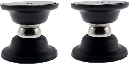 Magnetic Door Stopper 2-Pack, MfhdgXAvs Heavy Duty Stainless Steel Small Door Stop with 3M Adhesive & Screws, Concealed Soft-Catch Door Holder for Wall/RV, Keep Door Open Quietly - Black