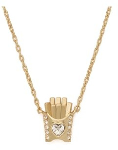 Kate Spade New York Happy Fry-Day Pendant (Clear/Gold.)