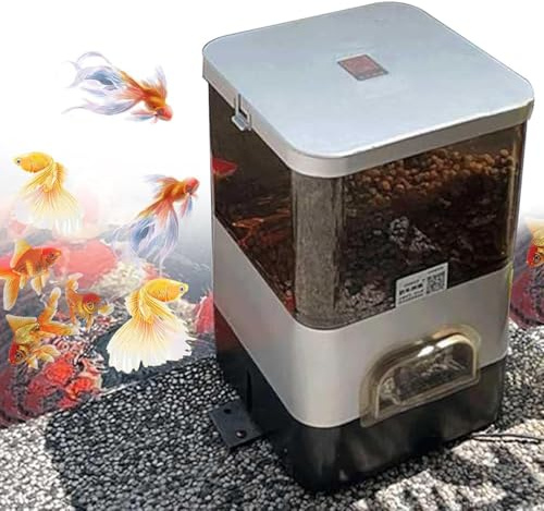 Automatic Fish Food Dispenser, Timed Rationing Feeder for Aquarium or Fish Tank, Outdoor Pond Use