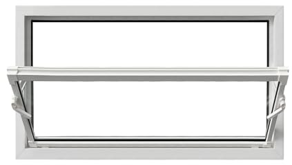 Framex Ventana, Basculante, Blanca, 100 x 50 cm (1000 x 500 mm), vidrio de una sola hoja – Ventana de Plástico Función Basculante, Para ventilación, Sótanos, establos, cuartos de servicio