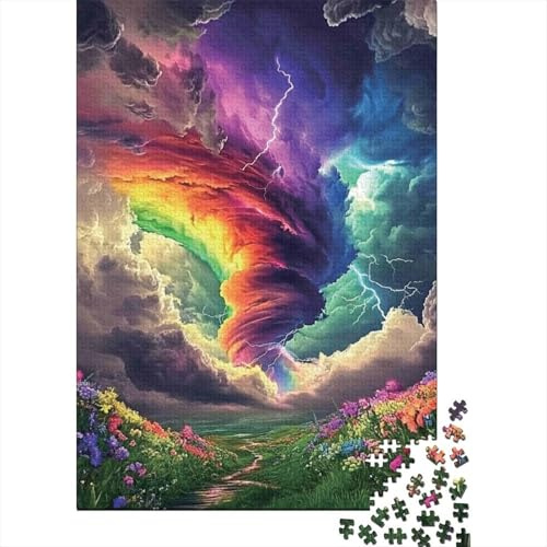 Lebhafter Regenbogen-Sturm Puzzle Papier 1000 Teile Erwachsene Dickes Papier Jigsaw Deko Geschenk 38x26cm/1000pcs 38x26cm/1000pcs