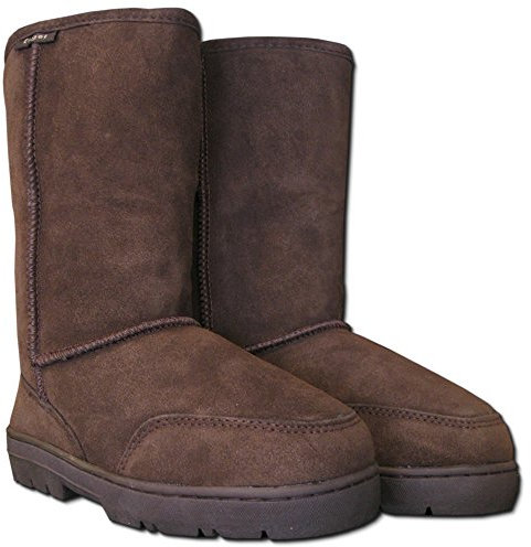 Reissner Lammfelle | Engel Boots AGI | Hohe warme Winterstiefel | Wildleder | Innenfutter echtes Merino Lammfell | braun 35