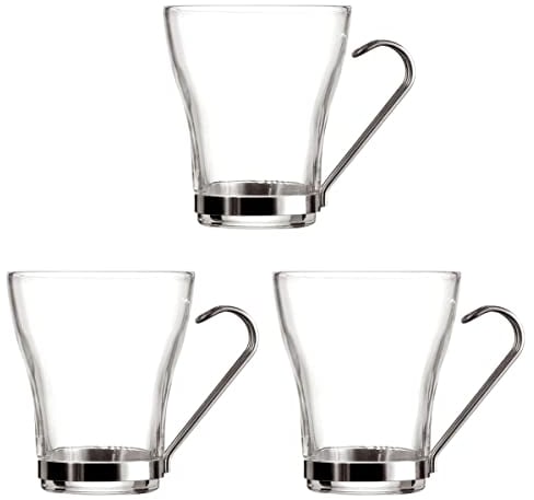 Ensemble de tasses à café Quid Transparent Acier verre (250 ml) (3 Unités)