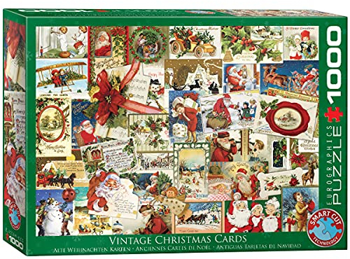 EuroGraphics 6000-0784 Puzzle Antike Weihnachtskarten, mehrfarbig