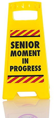 Boxer Senior Moment Schreibtisch Warnschild, Kunststoff, gelb