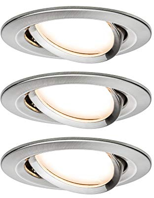Paulmann Premium EBL Set Coin Slim dimmbar rund schwenkbar LED 3x6,8W 2700K 230V 51mm Eisen g/Alu