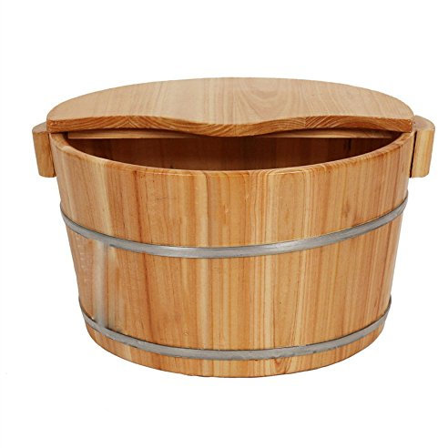 ERHANG Pediluvio In Legno Pediluvio Per Uso Domestico Vasca Idromassaggio Per Massaggio Barile Con Piedi Rialzanti