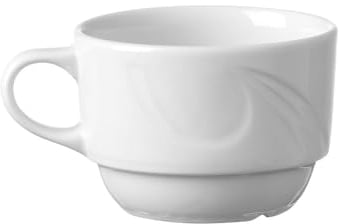 HENDI Tasse à café avec bords renforcés, 170 ml, ø80 mm, porcelaine blanche