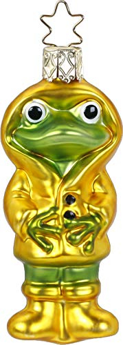 Inge-glas - Christbaumschmuck, Baumschmuck - Wetterfrosch, Frosch - Glas - 8,5 cm
