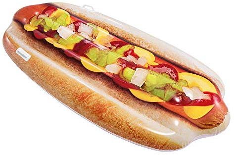 Toyland® Riesiger Hot Dog aufblasbarer Pool-Schwimmer – 180 cm x 89 cm – Sommer-Strand- und Pool-Lilo