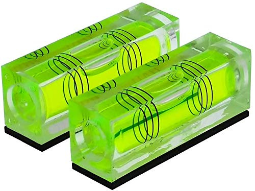 umei Hochpräzise Mini-Wasserwaage, kleine horizontale Blase, drei Linien, horizontale Perlen-Wasserwaage, Magnetometer, 2 Stück (52 x 20 x 15 mm)