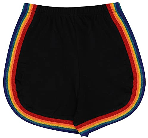 A2Z 4 Kids Girls Shorts 100% Cotton Dance Sports Trendy Fashion Summer Hot Short - Girls Shorts 426 Rainbow Black 13