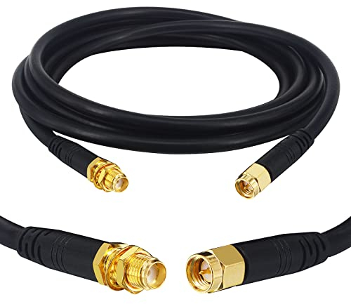 Boobrie Verbessert SMA Kabel 2M SuperFlex RG58 Koaxialkabel SMA Stecker auf SMA Buchse kabel WLAN-Verlängerungskabel WLAN-Antennenkabel SMA-Adapter für 3G 4G LTE GPS RF-Radio WiFi-Antenne Funkgeräte
