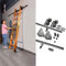 XJHOME Schwarze Edelstahl Gleitbibliotheksleiter Hardwar Gleitbibliothek Leiter Hardware(keine Leiter), Rolling Bibliotheksleiter Hardware-Kit, mit Bodenrollenrädern, 3.3ft-20ft Stahl Rundrohr Mobile