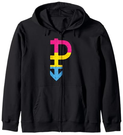 Pansexual Symbol Cool Stuff Pan Pride Flag LGBTQ Men Women Zip Hoodie