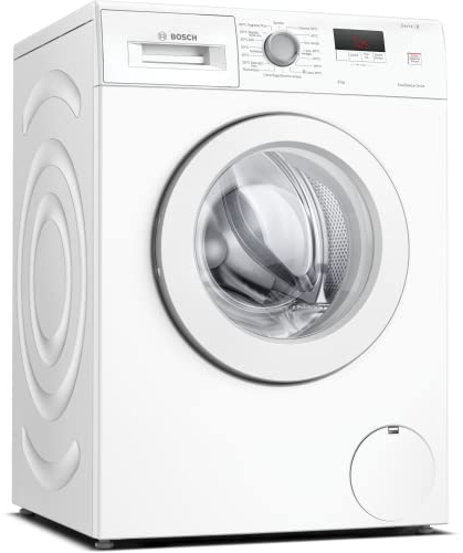 Bosch WAJ24068II Serie 2, Lavatrice a carica frontale, capacità 8 kg, 1200 rpm, Hygiene Plus: Lavaggio igienico anche a 40 °C, SpeedPerfect, Bianco, 60 cm
