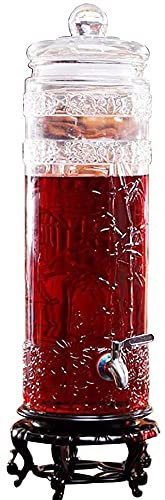 Girafe à Bière,Distributeur de Boissons Distributeur De Boissons en Verre avec Robinet Anti-Fuite Et Couvercle en Verre, Armoires À Vin 5L/7,5L/10L (Size : 10L)
