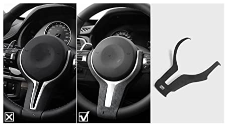 Auto Lenkradbezug Für B&MW F30 F32 F34 F36 F20 F21 F22 F06 F10 F15 F16 Alcantara Auto Lenkradverkleidung Aufkleber Autozubehör Auto Lenkradtaste Schalterrahmen (Farbe : 1 UK)