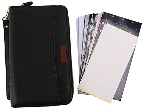 Ronlok Organizer Brieftasche,Mit UmschläGen & Budget BläTtern,Kompakt Budget Planer Organizer,Briefumschlag System Brieftasche B