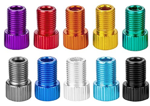 TCPENG® 10 adattatori per valvola Presta a Schrader, convertitore adattatore pompa per bici, anello interno in gomma, per gonfiare pneumatici con pompa standard o compressore d'aria