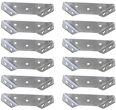 YARNOW 12 Stücke Halterung Verbindung Quadrat Stehen Ecke Möbel Edelstahl Regal Trapezförmige Eckwinkel Möbel Hardware Regalstrebe Trapezförmige Eckstrebe