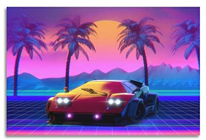 HALOUB Vintage Race Auto Poster Lamborghini Countach Supercar Dekorative Malerei Leinwand Wand und Kunst Bild Familie Schlafzimmer Dekor 30 x 45 cm