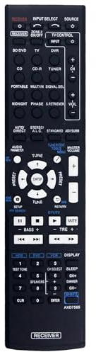 Azwok Fernbedienung AXD7565 für Pioneer Heimkino, Schwarz, 50 Tasten, Infrarot, Keine Programmierung erforderlich, 1 Jahr Ersatzgarantie, Passend für VSX-324-K, VSX-819H, VSX-828-S, VSX-921